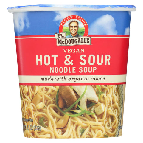 Dr. Mcdougall's Vegan Hot And Sour Noodle Soup Big Cup - Case Of 6 - 1.9 Oz.