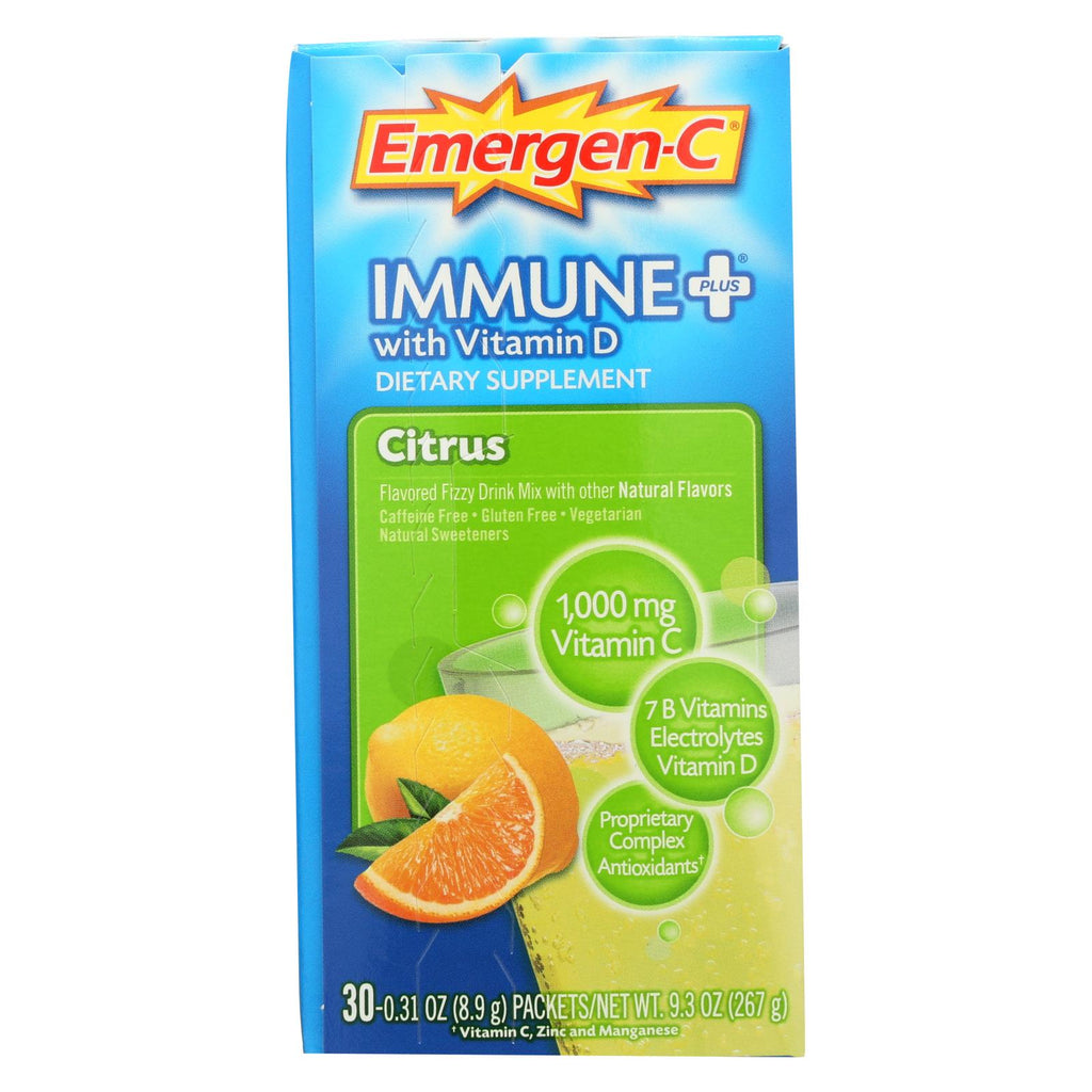 Alacer - Emergen-c Immune Plus System Support With Vitamin D Citrus - 30 Packets