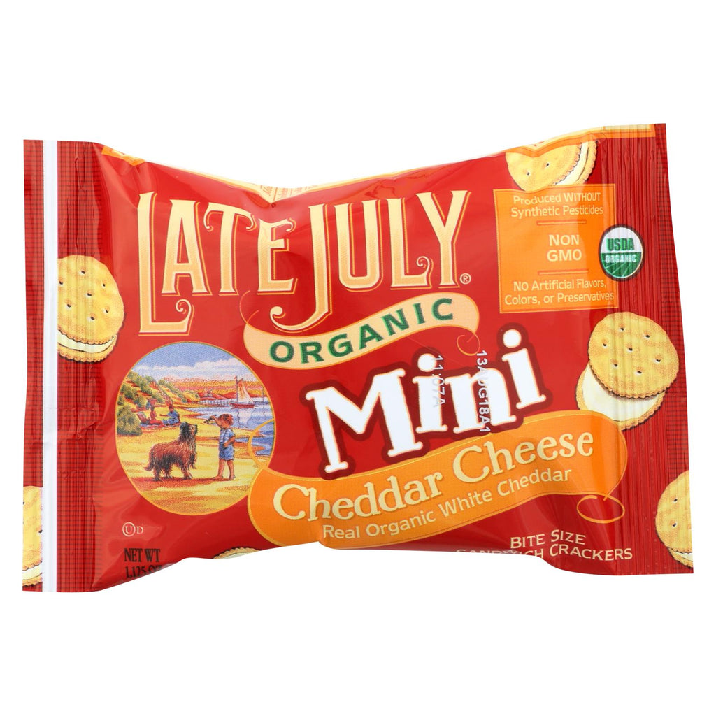 Late July Snacks Sandwich Crackers - Cheddar Cheese - Case Of 4 - 1.125 Oz.