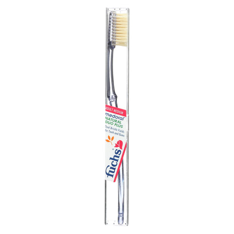 Fuchs Adult Medium Medoral Natural Duo Plus Toothbrush - 1 Toothbrush - Case Of 10