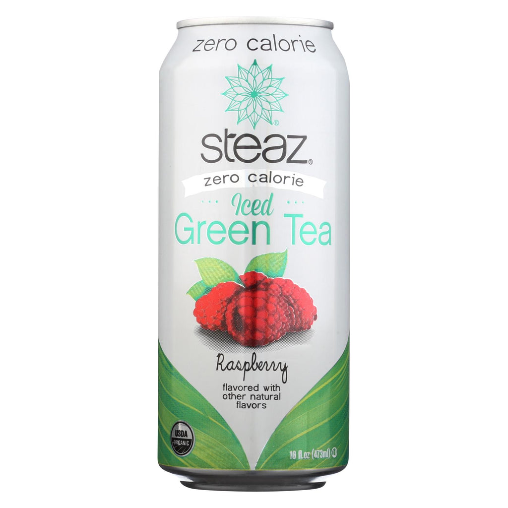 Steaz Zero Calorie Green Tea - Raspberry - Case Of 12 - 16 Fl Oz.