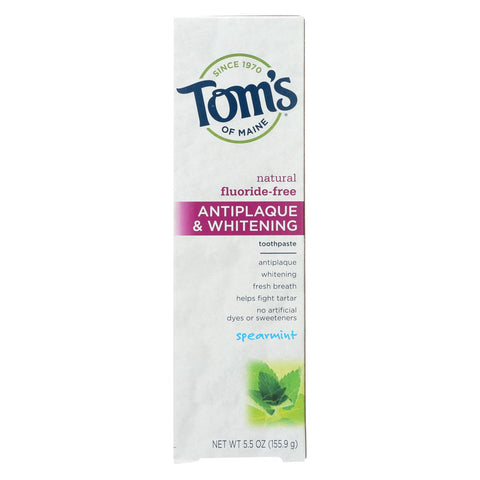 Tom's Of Maine Antiplaque And Whitening Toothpaste Spearmint - 5.5 Oz - Case Of 6