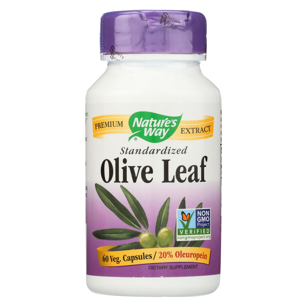 Nature's Way - Olive Leaf Standardized 20% Oleuropein - 60 Vegetarian Capsules