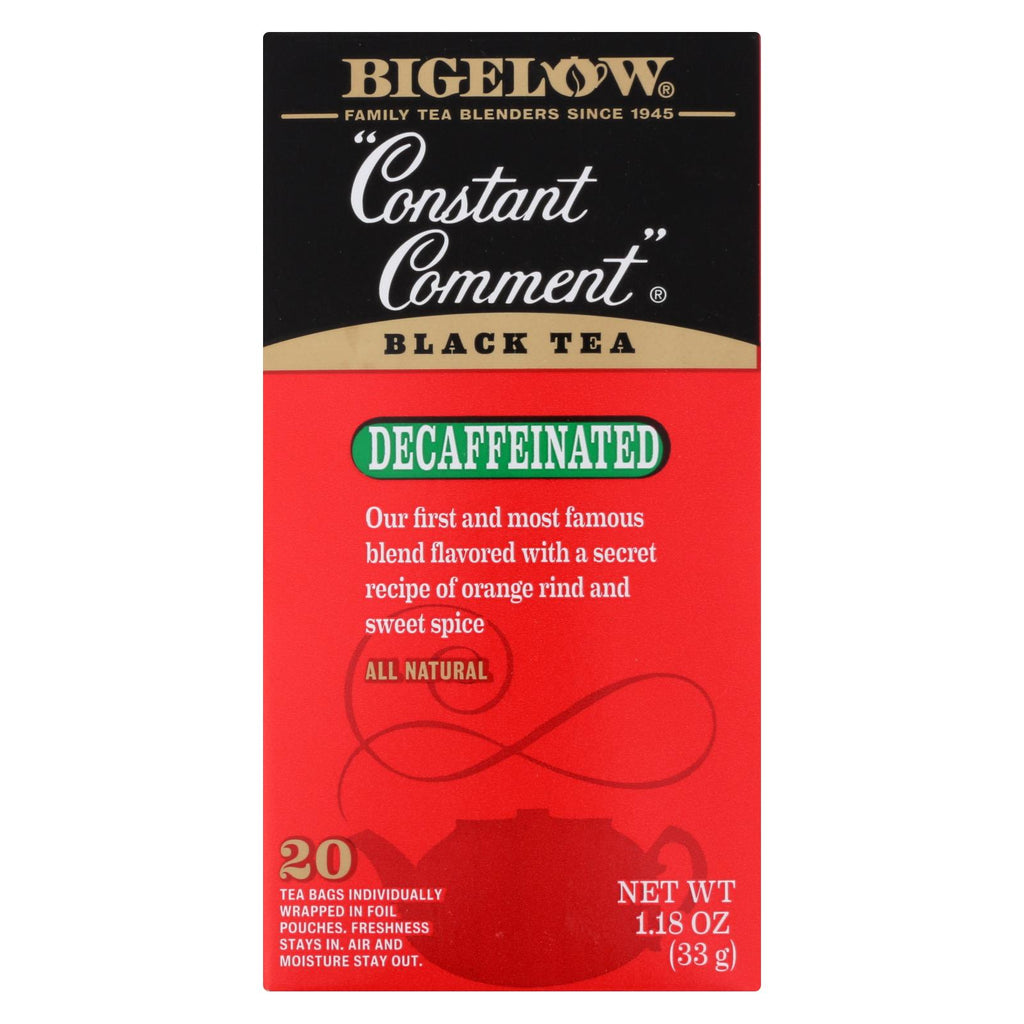 Bigelow Tea Constant Comment Decaffeinated Black Tea - Case Of 6 - 20 Bags