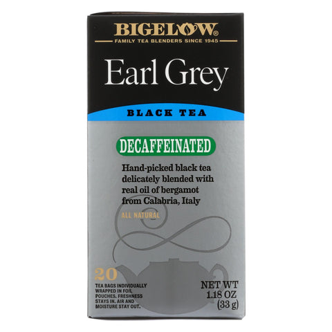 Bigelow Tea Earl Grey Decaffeinated Black Tea - Case Of 6 - 20 Bags