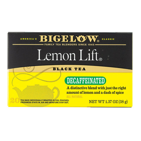 Bigelow Tea Lemon Lift Decaffeinated Black Tea - Case Of 6 - 20 Bags