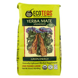 Ecoteas Organic Yerba Mate Unsmoked Green Energy Loose Tea - Case Of 6 - 1 Lb.