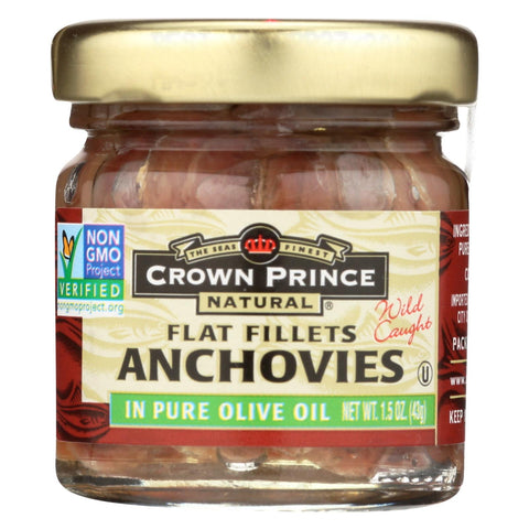 Crown Prince Flat Fillets Of Anchovies In Pure Olive Oil - Case Of 18 - 1.5 Oz.