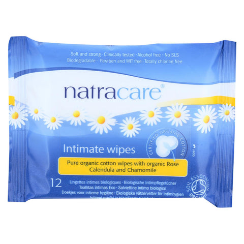 Natracare Organic Cotton Intimate Wipes - 12 Wipes - Case Of 12