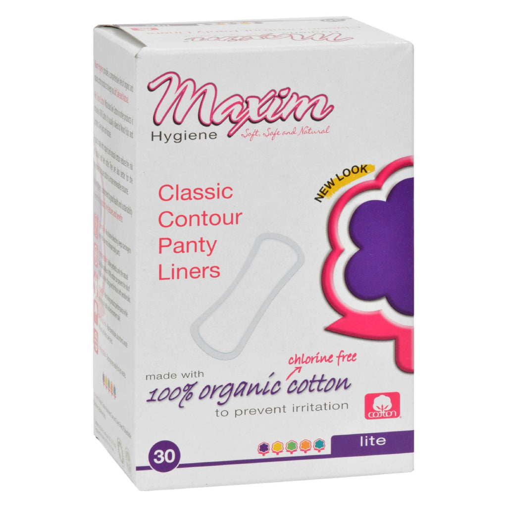 Maxim Hygiene Organic Cotton Classic Contour Pantiliners Light Days - 30 Pads