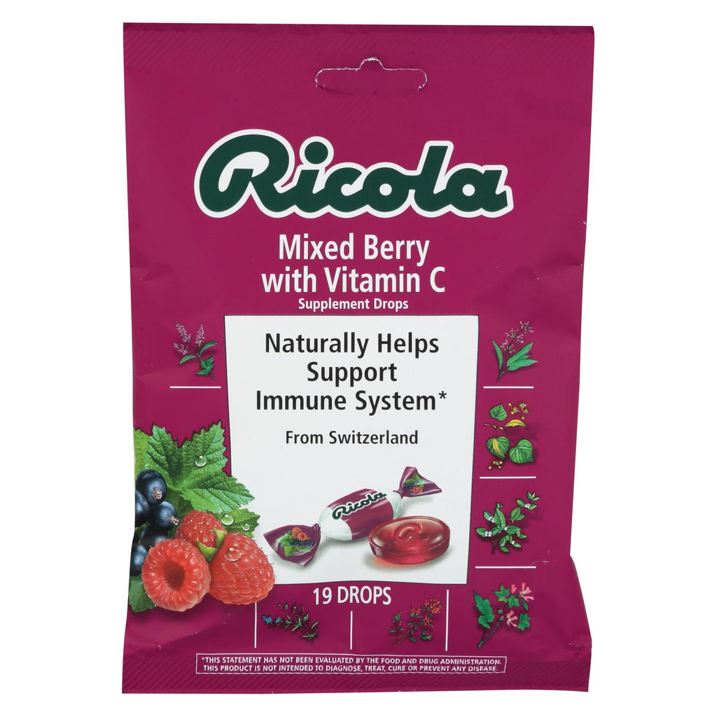 Ricola Cough Drops With Vitamin C - Mixed Berry - Case Of 12 - 19 Pack