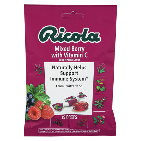 Ricola Cough Drops With Vitamin C - Mixed Berry - Case Of 12 - 19 Pack