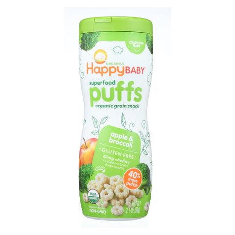 Happy Baby Organic Puffs Apple - 2.1 Oz - Case Of 6