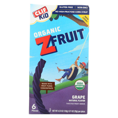 Clif Bar Organic Kid Twisted Fruit Rope - Grape - Case Of 6 - 0.7 Oz.