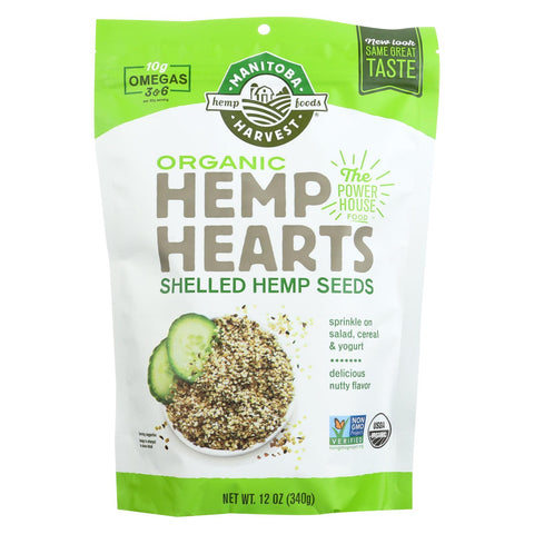 Manitoba Harvest Certified Organic Hemp Hearts Shelled Hemp Seed- Case Of 6 - 12 Oz