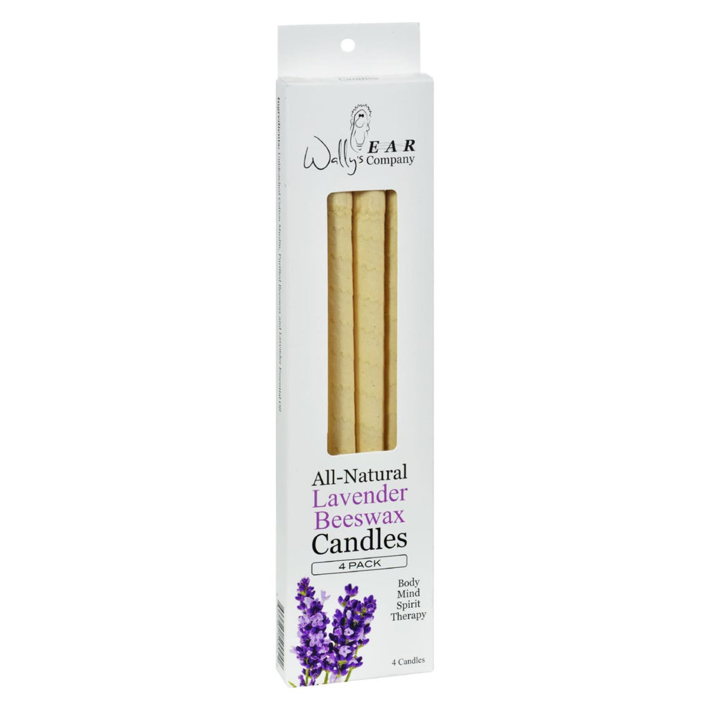 Wally's Natural Products Beeswax Candles - Lavender - 4 Pack