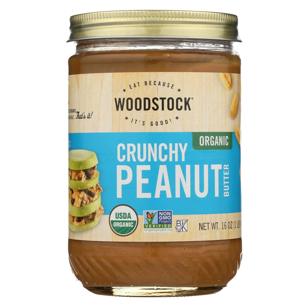 Woodstock Organic Peanut Butter - Crunchy - 16 Oz.