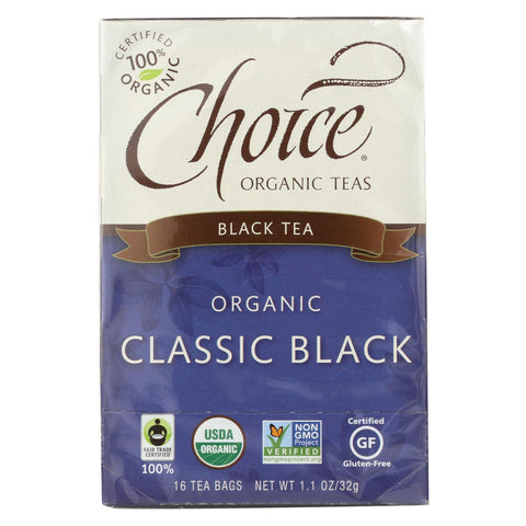 Choice Organic Teas Black Tea - 16 Tea Bags - Case Of 6