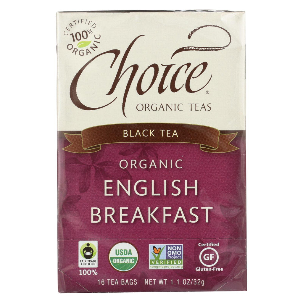 Choice Organic Teas English Breakfast Tea - 16 Tea Bags - Case Of 6