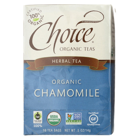 Choice Organic Teas Chamomile Herb Tea - 20 Tea Bags - Case Of 6