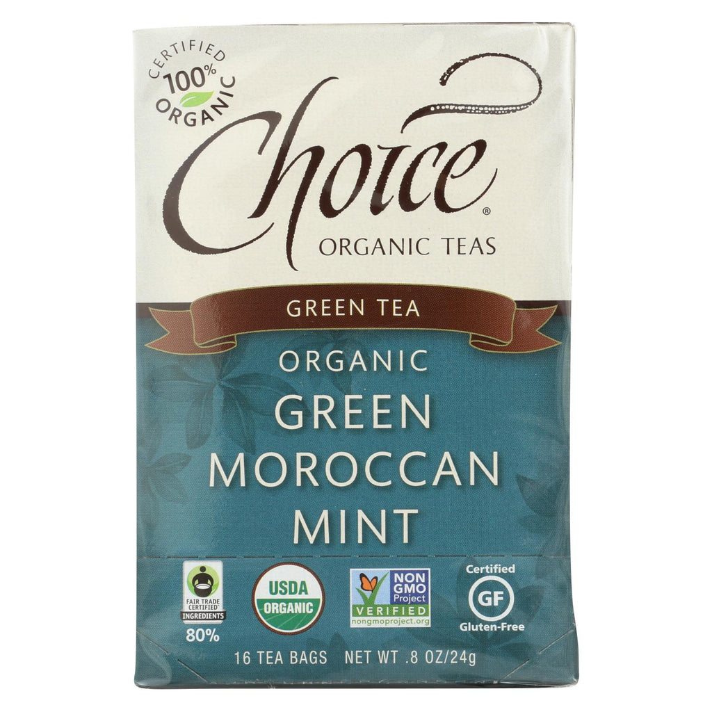 Choice Organic Teas Green Moroccan Mint Tea - 16 Tea Bags - Case Of 6