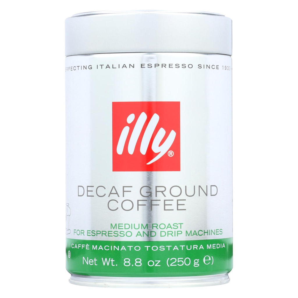 Illy Caffe Coffee Coffee - Espresso And Drip - Ground - Medium Roast - Decaf - 8.8 Oz - Case Of 6