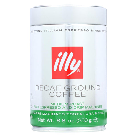 Illy Caffe Coffee Coffee - Espresso And Drip - Ground - Medium Roast - Decaf - 8.8 Oz - Case Of 6