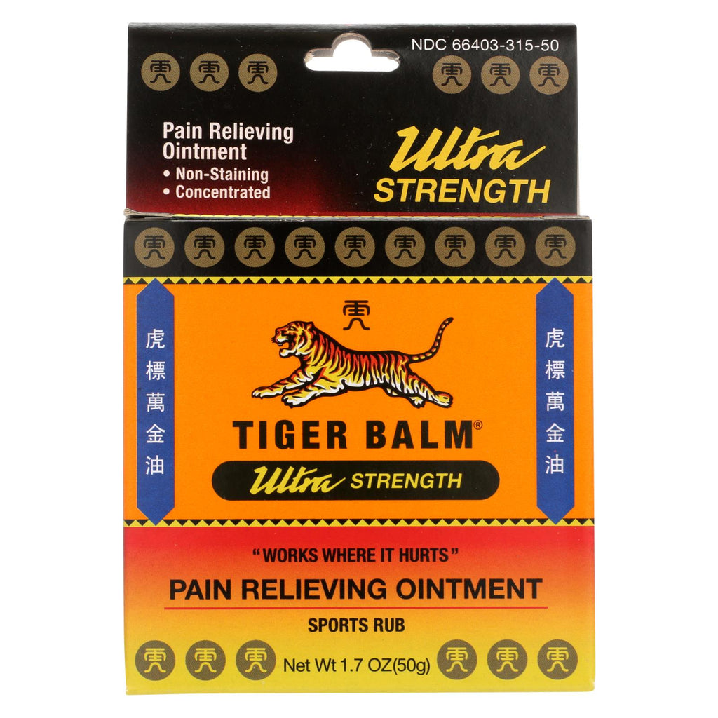 Tiger Balm Pain Relieving Ointment Ultra Strength - Non-staining - 1.7 Oz