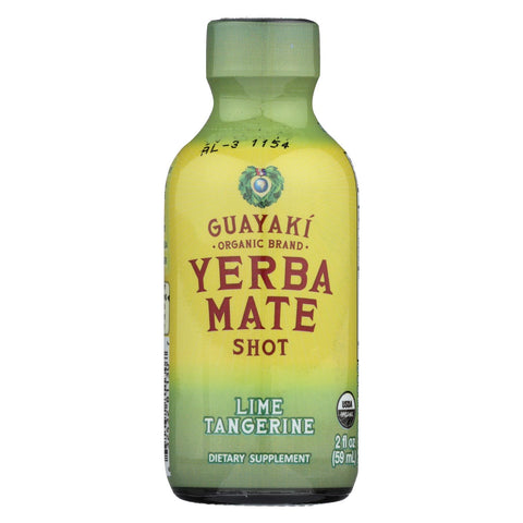 Guayaki Organic Yerba Mate Energy Shot - Lime Tangerine - 2 Oz - Case Of 12