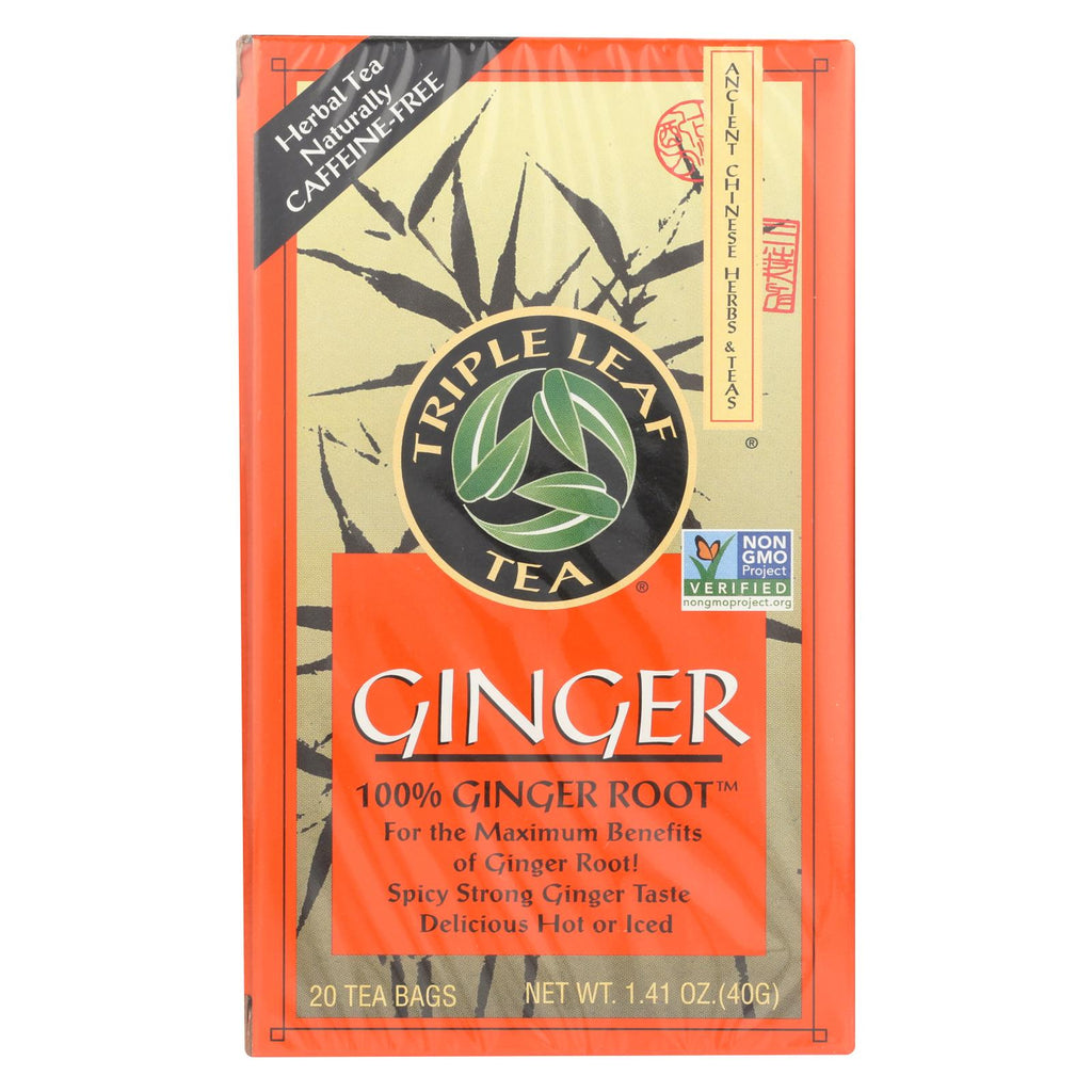 Triple Leaf Tea Ginger - 20 Tea Bags - Case Of 6