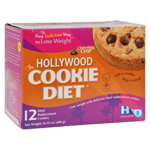 Hollywood Diet Miracle Products Cookie Diet Meal Replacement Cookie Chocolate Chip - 12 Cookies