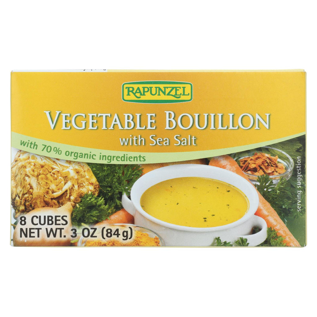 Rapunzel Bouillon Cubes - Vegetable - Vegan - Sea Salt - 2.97 Oz - Case Of 12