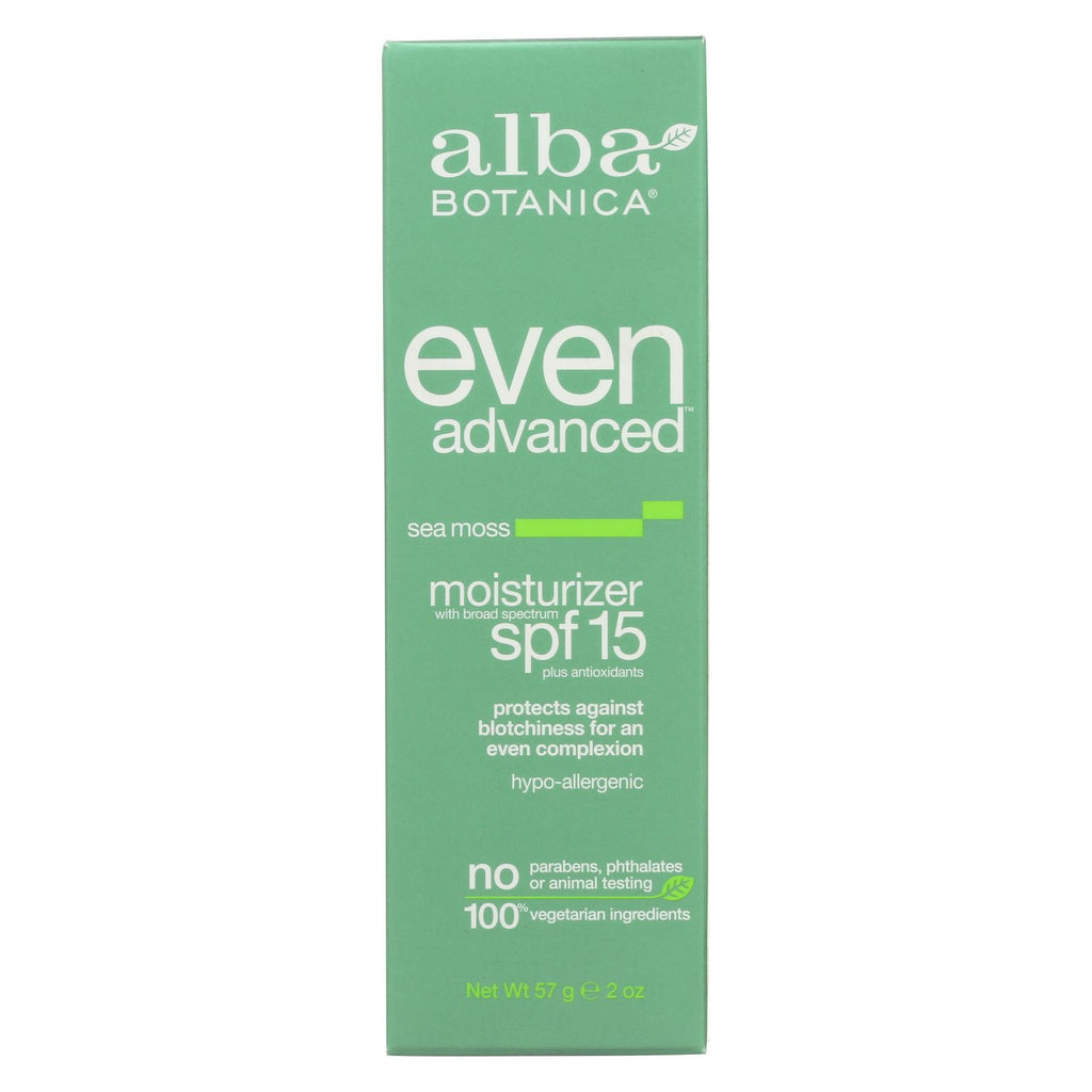 Alba Botanica - Even Advanced Natural Moisturizer Sea Moss Spf 15 - 2 Fl Oz