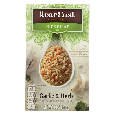 Near East Rice Pilafs - Garlic And Herb - Case Of 12 - 6.3 Oz.