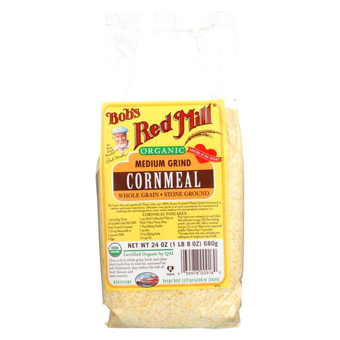 Bob's Red Mill - Organic Medium Grind Cornmeal - 24 Oz - Case Of 4