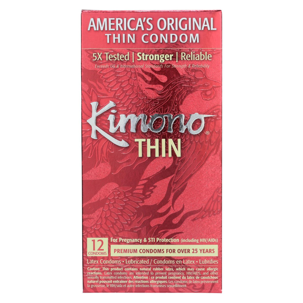 Mayer Laboratories Kimono Premium Thin Latex Condoms - 12 Pack