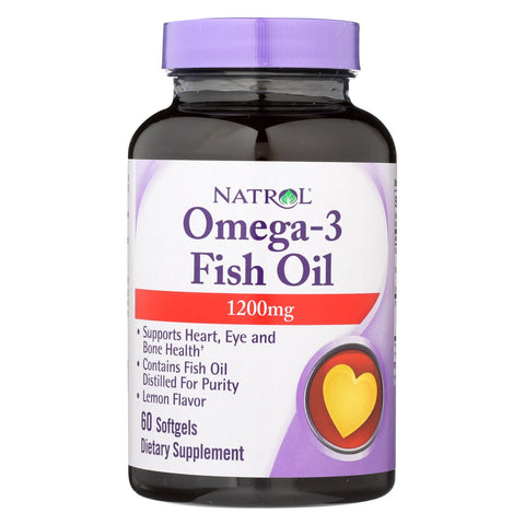 Natrol Omega-3 Fish Oil Lemon - 1200 Mg - 60 Softgels