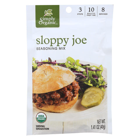 Simply Organic Seasoning Mix - Sloppy Joe - Case Of 12 - 1.41 Oz.