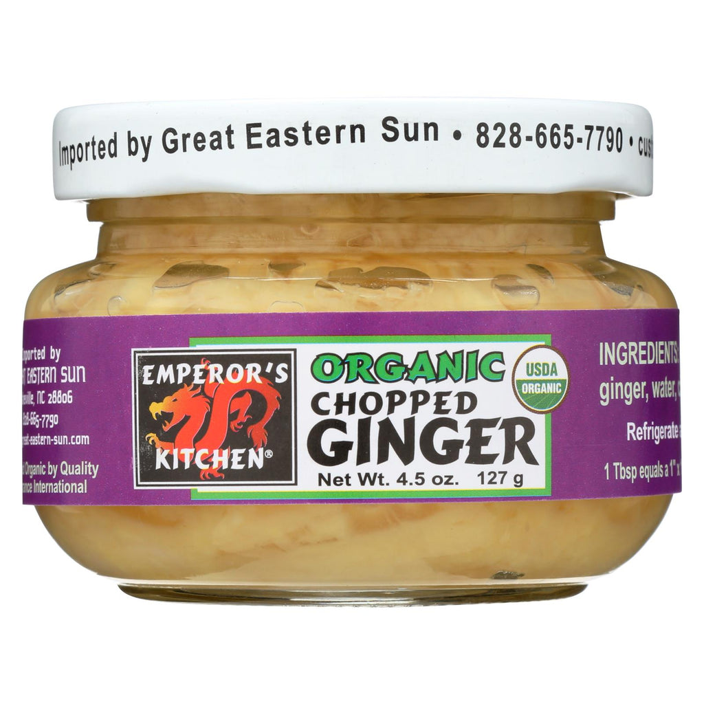 Emperors Kitchen Ginger - Organic - Chopped - 4.5 Oz - Case Of 12