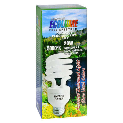 Ecolume Spiral Compact Fluorescent Lamp 20 Watt - 1 Light Bulb