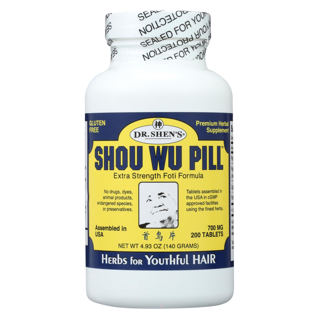 Dr. Shen's Shou Wu Youthful Hair Pill - 700 Mg - 200 Tablets