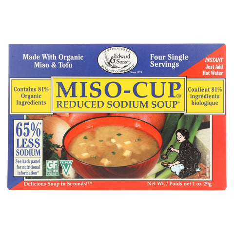 Edward And Sons Reduced Sodium Miso - Cup - Case Of 12 - 1 Oz.