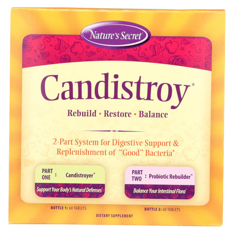 Nature's Secret Candistroy Kit 60 Tablets Each - 120 Tablets