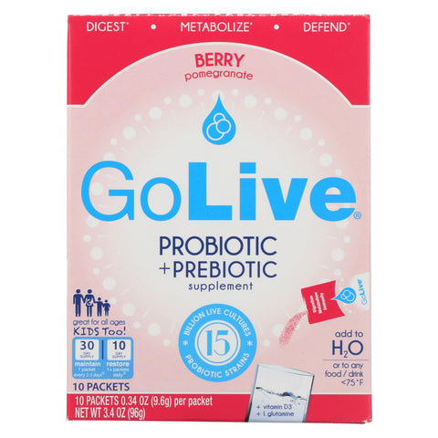 Golive Probiotic Products Probiotic And Prebiotic - Flavored Packets - Berry Pomegranate - 10-.47oz - 1 Each