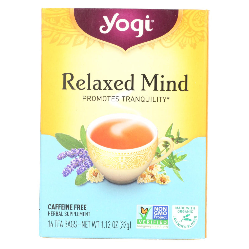 Yogi Relaxed Mind Herbal Tea Caffeine Free - 16 Tea Bags - Case Of 6