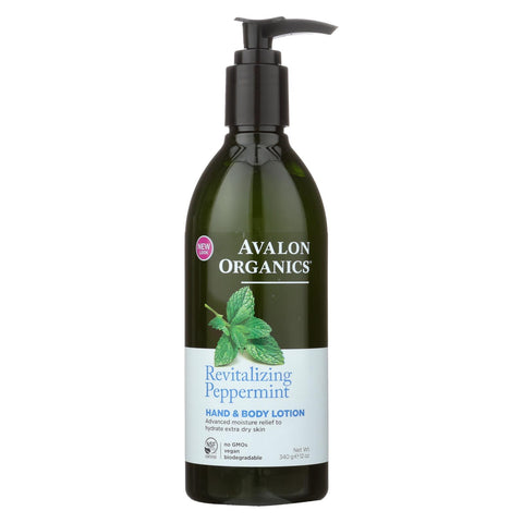 Avalon Organics Hand And Body Lotion Peppermint - 12 Fl Oz