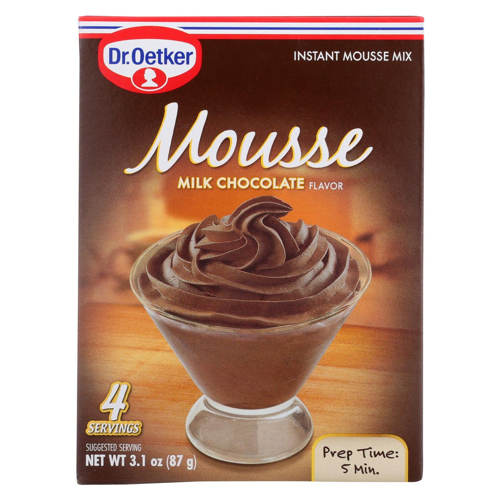 Dr. Oetker Organics Mousse Mix - Supreme - Instant - Milk Chocolate - 3.1 Oz - Case Of 12