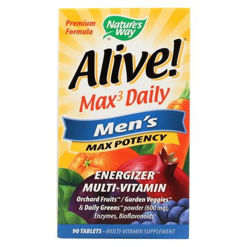 Nature's Way - Alive! Max3 Men's Multi-vitamin - Max Potency - 90 Tablets