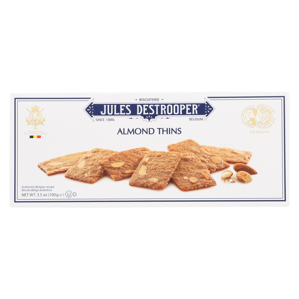 Jules Destrooper - Cookies - Almond Thins - Case Of 12 - 3.5 Oz.