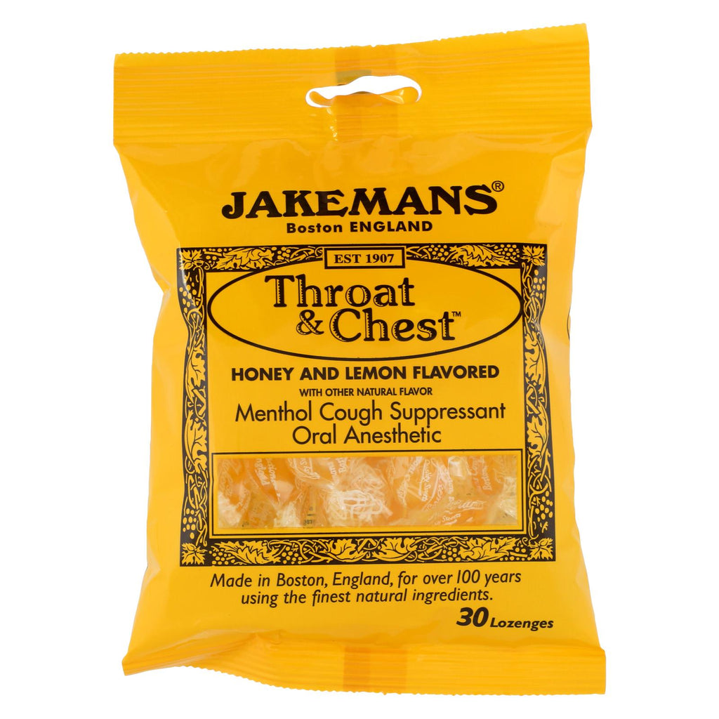 Jakemans Throat And Chest Lozenges - Honey And Lemon - Case Of 12 - 30 Pack